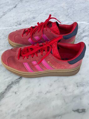 Adidas Gazelle Bold Red Platform Sneakers